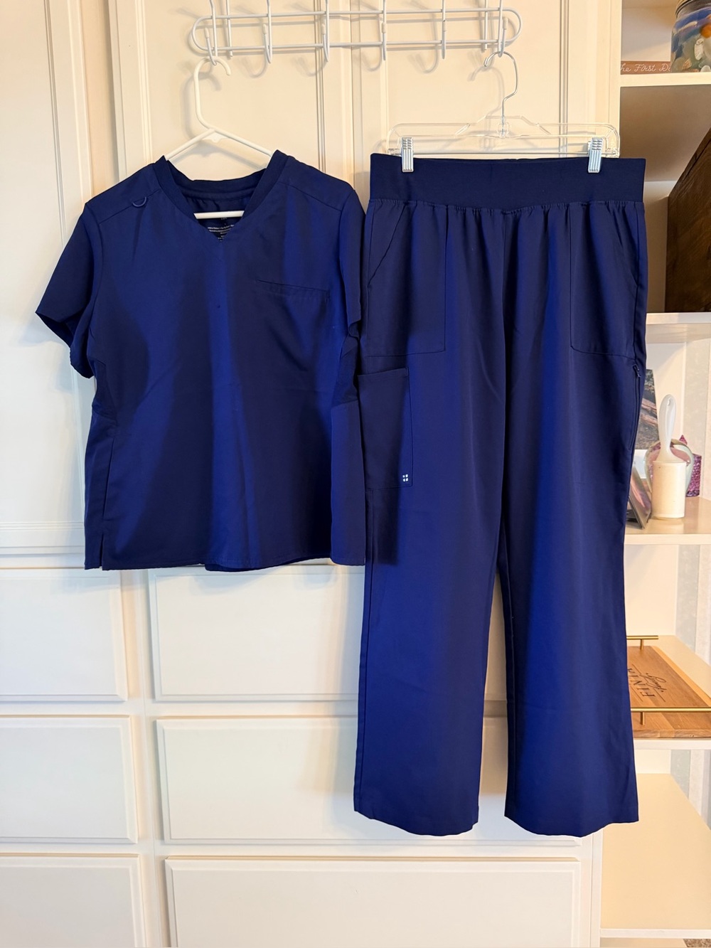 White cross large blue scrub set women’s